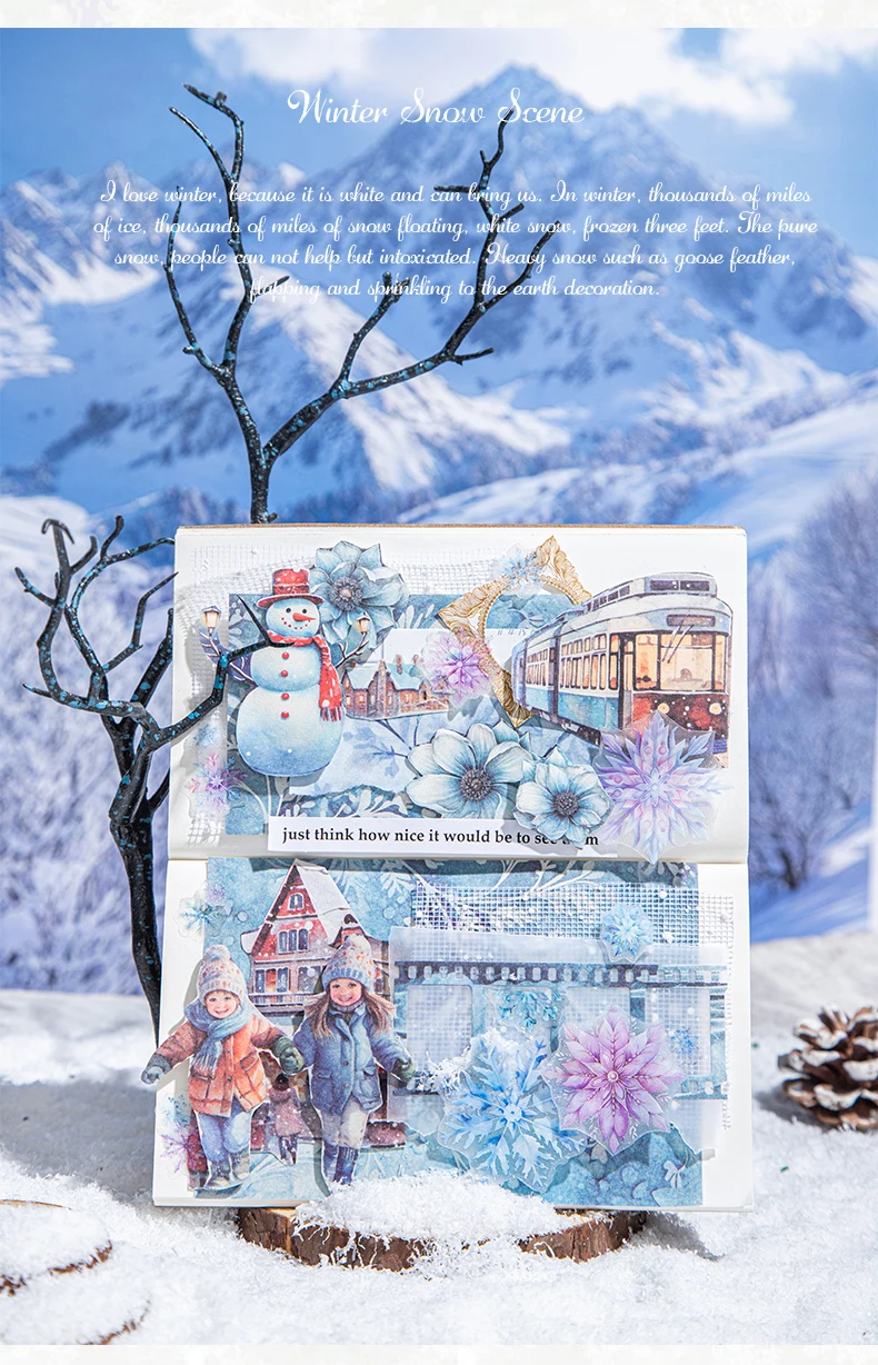 30 Blatt Vintage Winterlandschaft Dekor Scrapbooking Material Papier DIY Scrapbooking Dekor Junk Journal Planer Kunstpapier – Detail 11