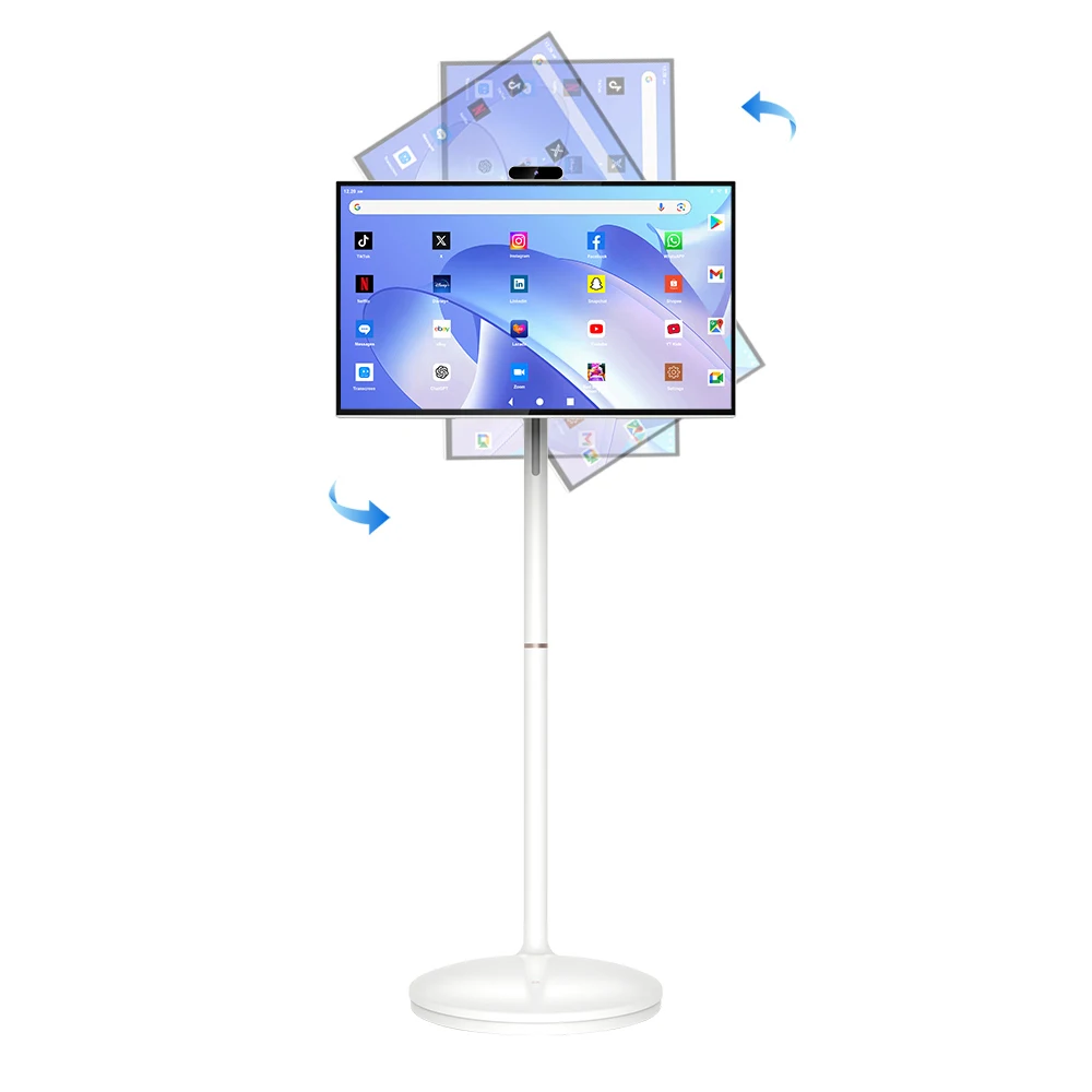 23.8 27 32 Inch Digital Signage Movable Portable Tv Android 12 Led Display Screen Android Large Tablet PC Portable Smart TV