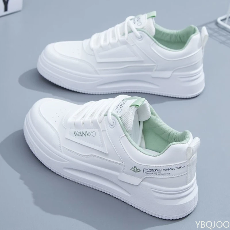 Damen Casual frische Sneakers Trendiger Outdoor-Laufschuh Vielseitige weiße Schnürschuhe Mode bequeme Damenschuhe Mujer