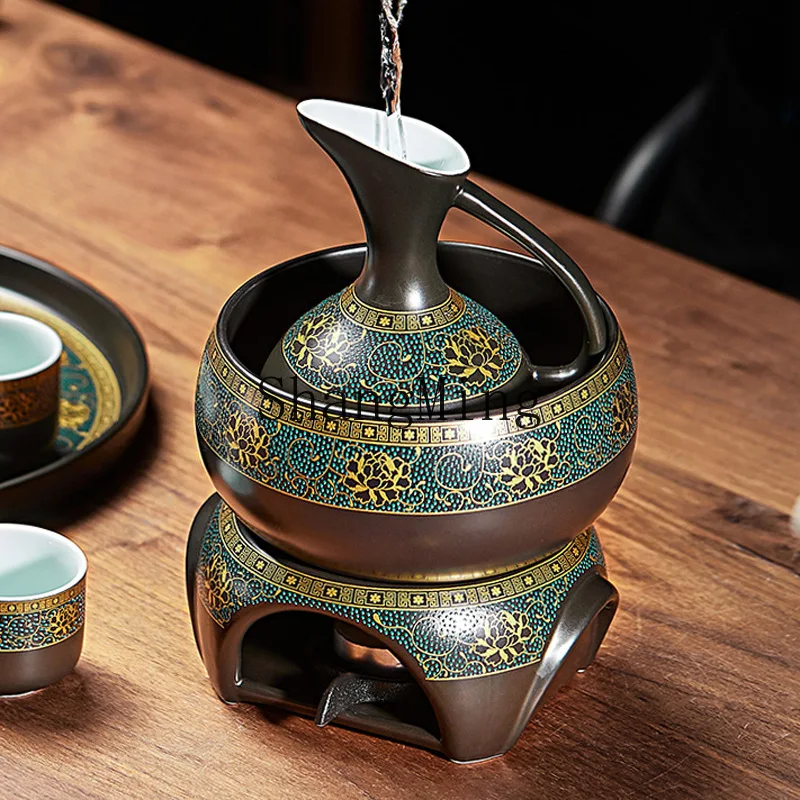CL wine warmer wine set Baijiu rice wine heating large capacity household ceramic ironing pot antique Chinese style