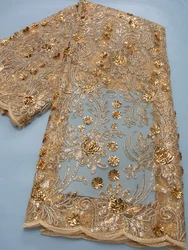 NigWin-Tissu africain en dentelle de charbon avec biscuits pour femmes, maille française, robes de soirée, haute qualité, TY3489