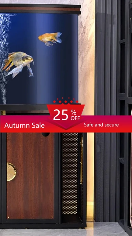 

Living Room Fish Tank Large Arowana Tank Bottom Filter No Water Change Needed Office Acrylic