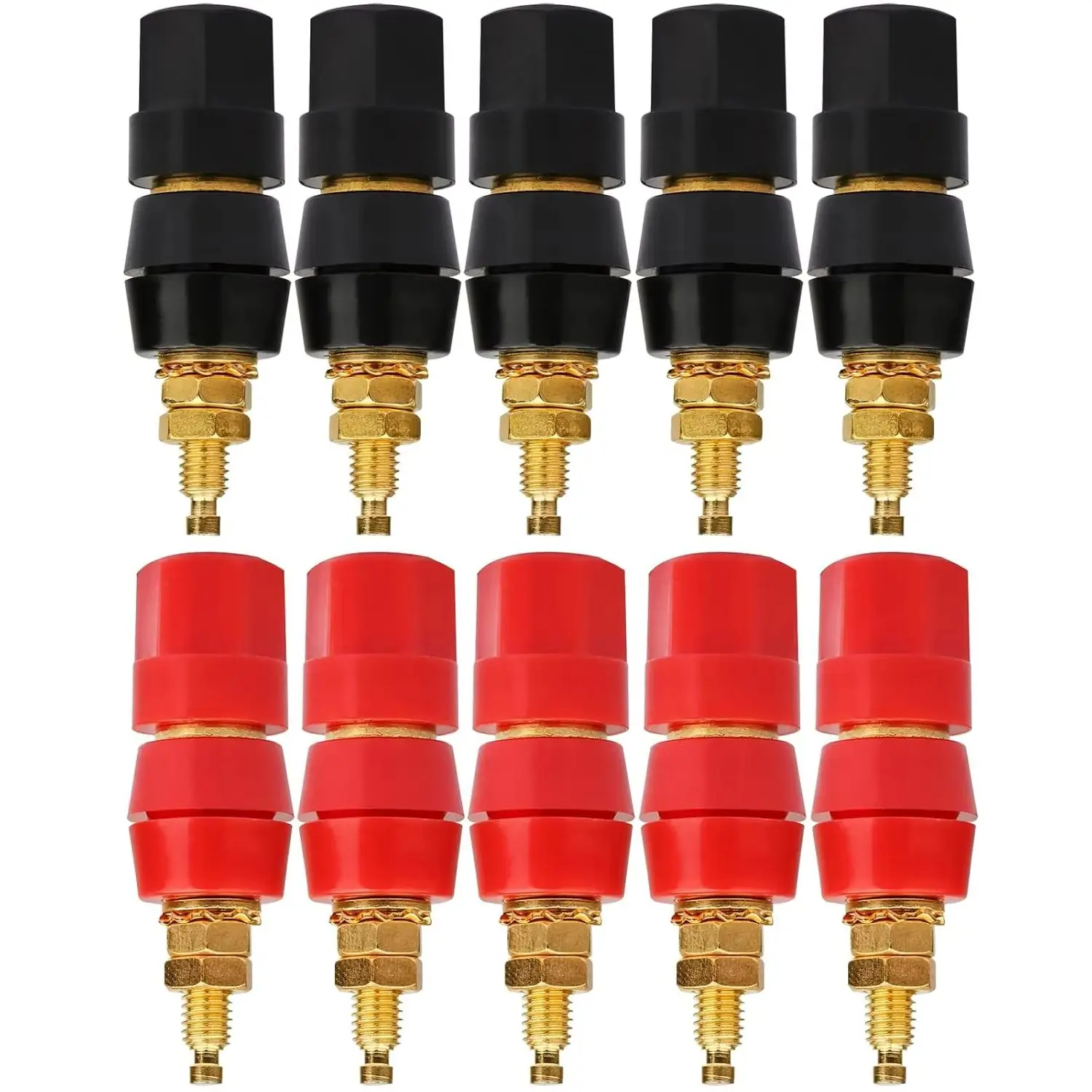 4mm Banana Plug Adapter Binding Post Terminal Connector Terminals Socket Audio Speaker Red And Black Test Probe Plugs Jack