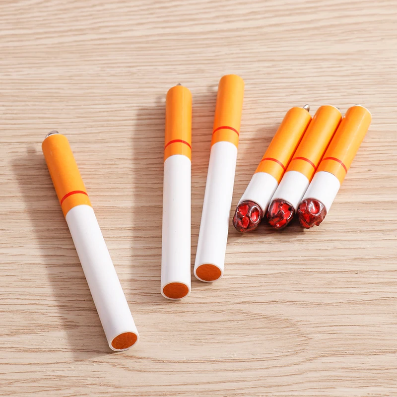 Tusember 10pcs Resin Funny Smoking Cigarette Pendant Charms for Earring Bracelet Necklace Jewelry Making Diy Accessories