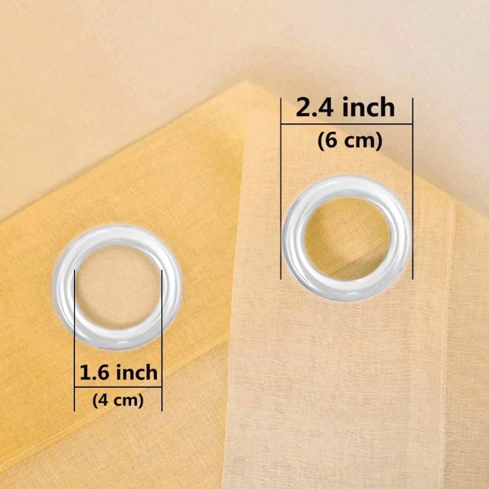 1pc Curtain Faux Grommet Filter Semi Transparent Gradient Curtain 1.32mx1.6m Multiple Colors Available For Home Curtains