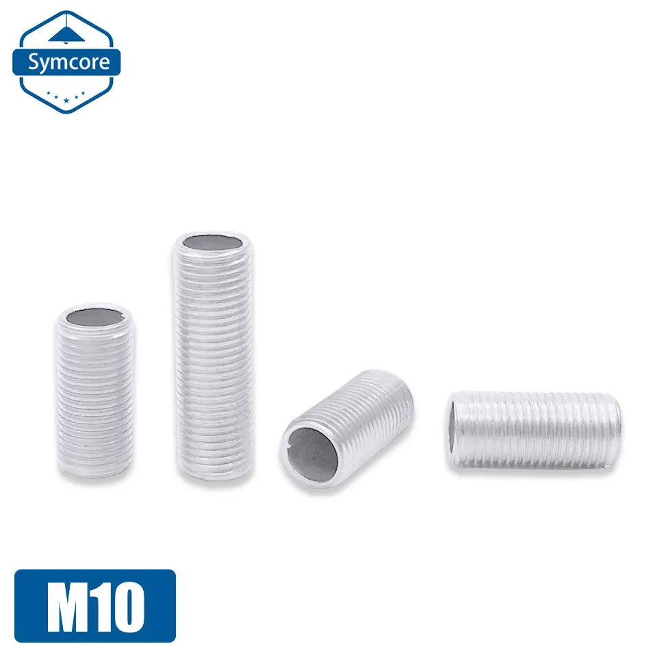 

2Pcs M10*1.0mm Hollow Tooth Tube Galvanized Led Lamp Head Link Fixed Base Support Rod Internal Thread Hollow Screw Tube