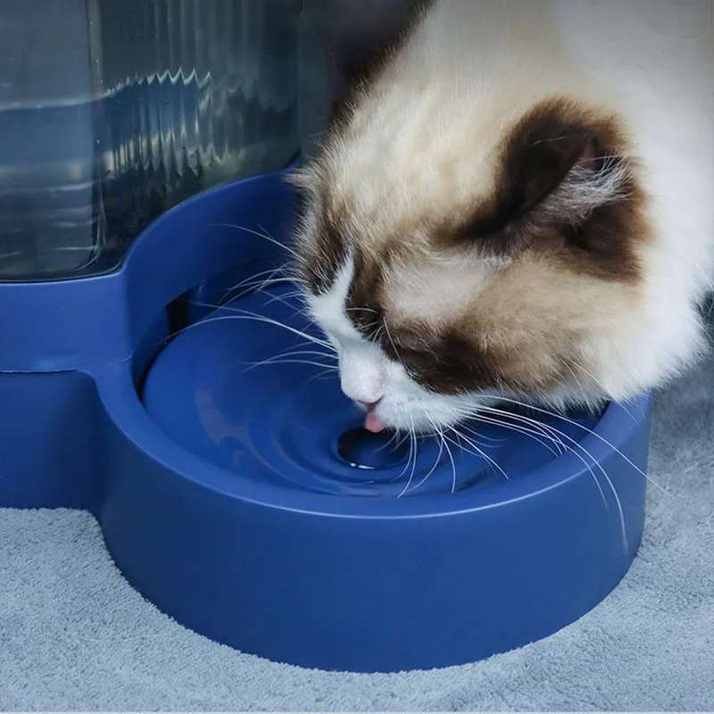 Automatic Pet Feeder and Waterer for Dogs and Cats - Non-electric Drinking Fountain and Self-Dispensing Bowl，Pet Feeding Bowls