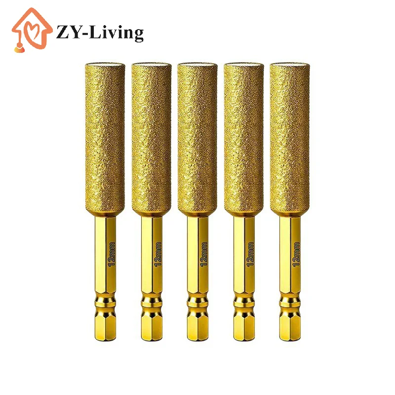 1/2/3/4Pcs Diamond Core Bits Dry Drilling Thread Hexagonal Shank Core  For Ceramic Tile Granite Marble Grinding Heads