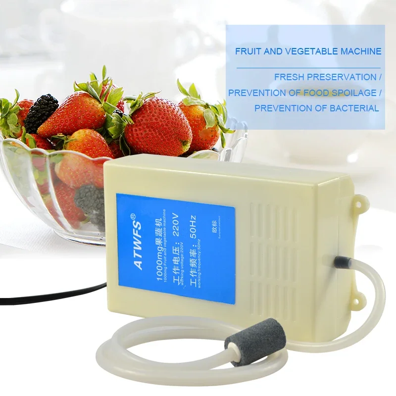 1000mg 휴대용 오존 발생기 220v 공기 청정기 물 오존 발생기 수족관 오존 발생기 EU 플러그