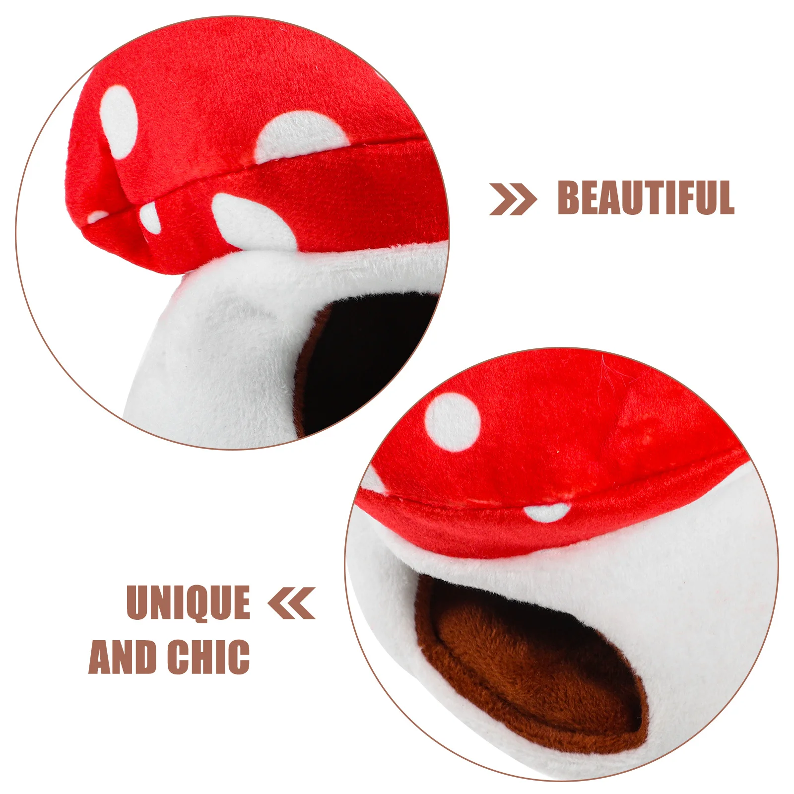 

Delicate Mushroom Hamster Nest Warm Bed House Practical Hideout for Pets Hamster Bed Decorative Chinchilla House