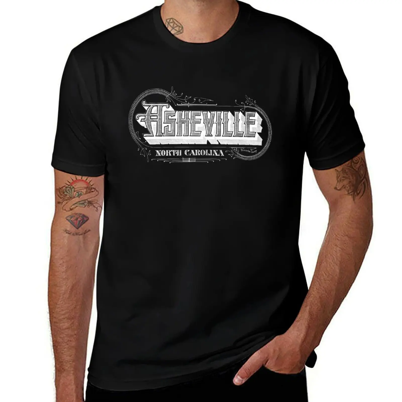 

Vintage Asheville, NC T-Shirt t shirts for man slim fit black cotton t-shirt plain for man package