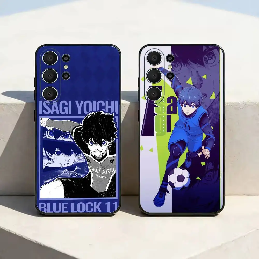 Blue Lock Isagi Yoichi Phone Case For Samsung S25,S24,S21,S22,S23,S30,Ultra,S20,Plus,Fe,Soft Silicone Black Cover