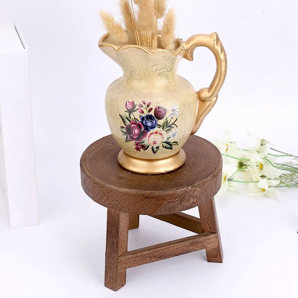 

Patio Decoration Solid Wood Home Garden Non-slip Children Stool Display Stand Shoe Changing Stool Flower Pot Holder Shoes Stool