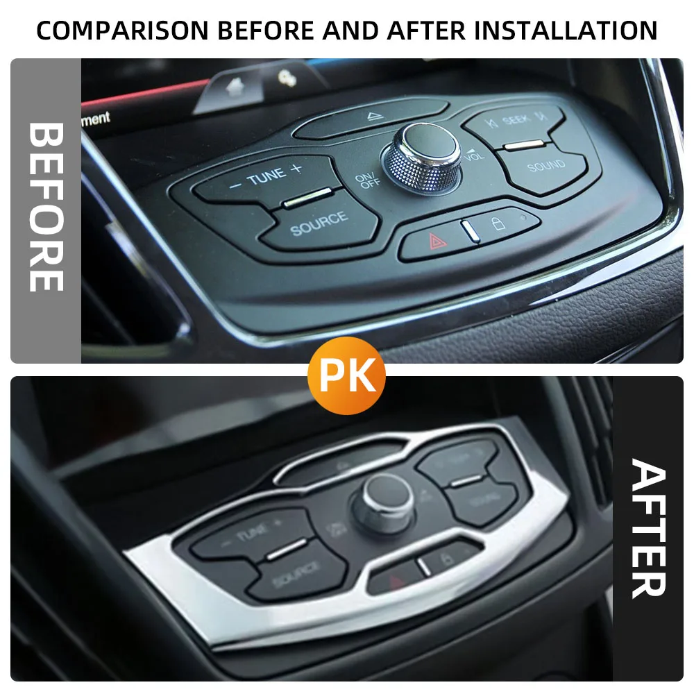 Car Console Navigation Control Panel Trim Cover for Ford Kuga / Escape 2013 2014 2015 Interior Decor Frame Sticker Accessories