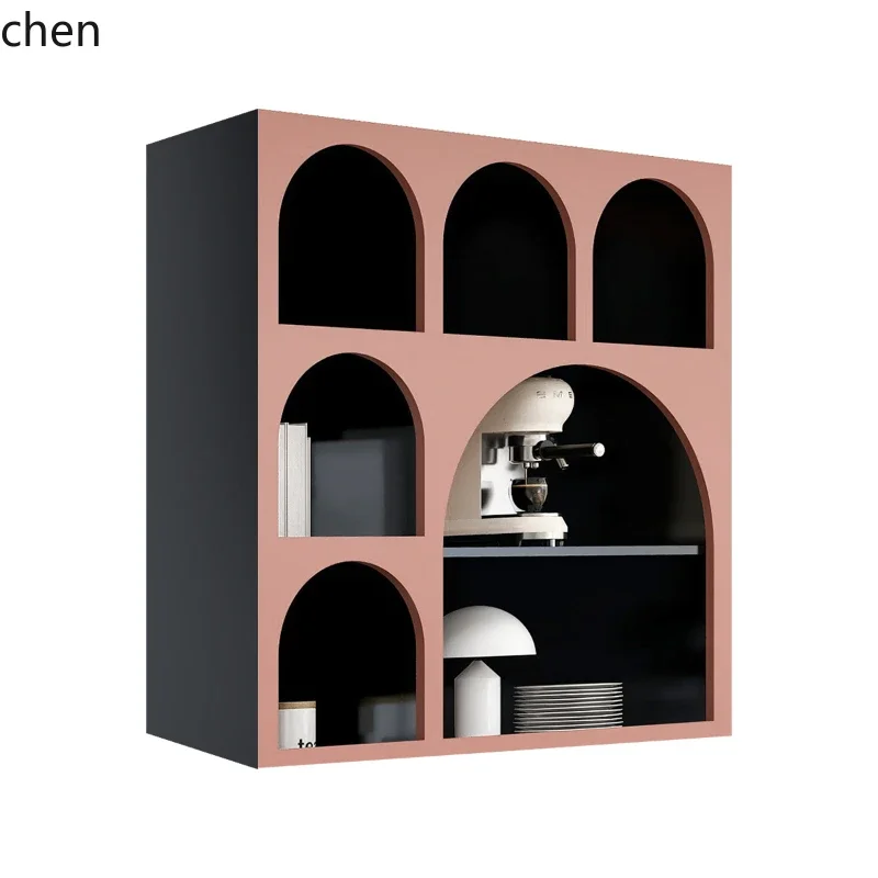 

ZWS. Contrast Color Side Locker Guest Dining Room Showcase Dopamine Decorative Arched Bookcase