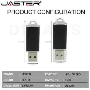 فلاش ميموري ديموري JASTER-USB ، ميموري ستيك معدني أسود ، Pendrive عالي السرعة ، تخزين خارجي ، هدايا إبداعية ، قرص U ، 64 جيجابايت ، 32 جيجابايت أعلى 6 ولاعة Vospic مبيعات - رقم 1