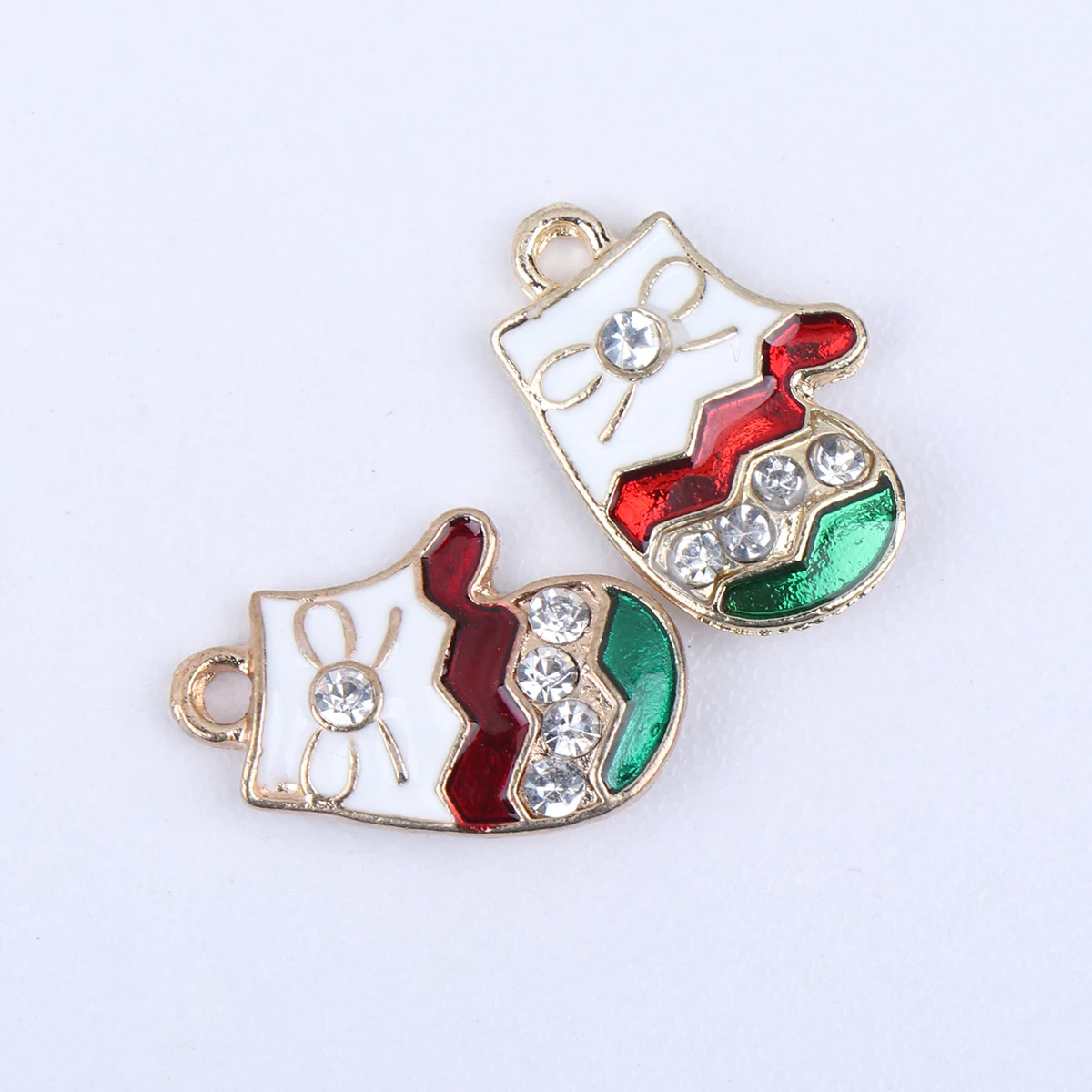 

10 Pcs Christmas Charms Xmas Enamel Pendant DIY Accessories for Necklace Bracelet Making Jewelry Crafts Holiday Gifts