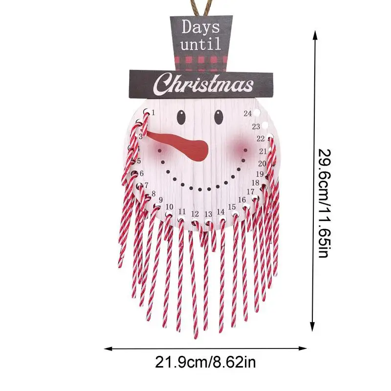 عيد الميلاد العد التنازلي التقويم ، حلوى قصب مع الخشب العد التنازلي المجلس ، التفاعلية مكافحة تتلاشى ديكور عيد الميلاد ، 24 قطعة