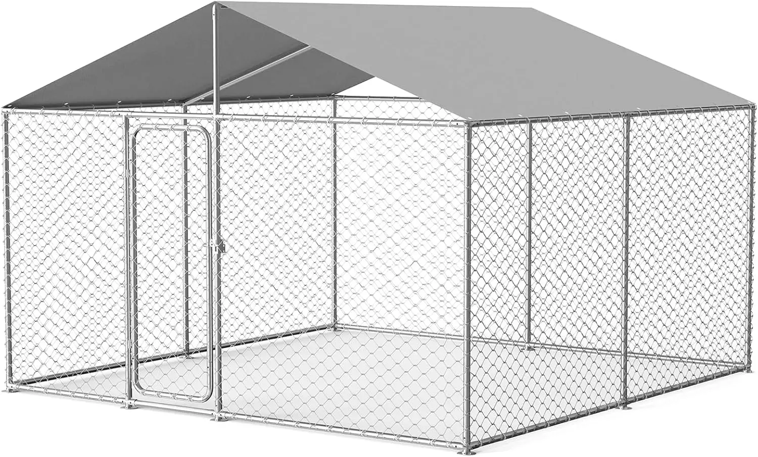 

Большой уличный вольер для собак 10'x10' (124"x124") с прочным каркасом, крышей, защитой от непогоды и замком безопасности