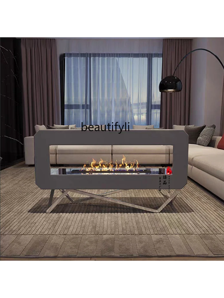 LBX Humidifying Home Italian Internet Celebrity Customized TV Cabinet Decorative Background Wall Embedded Simulation Flame