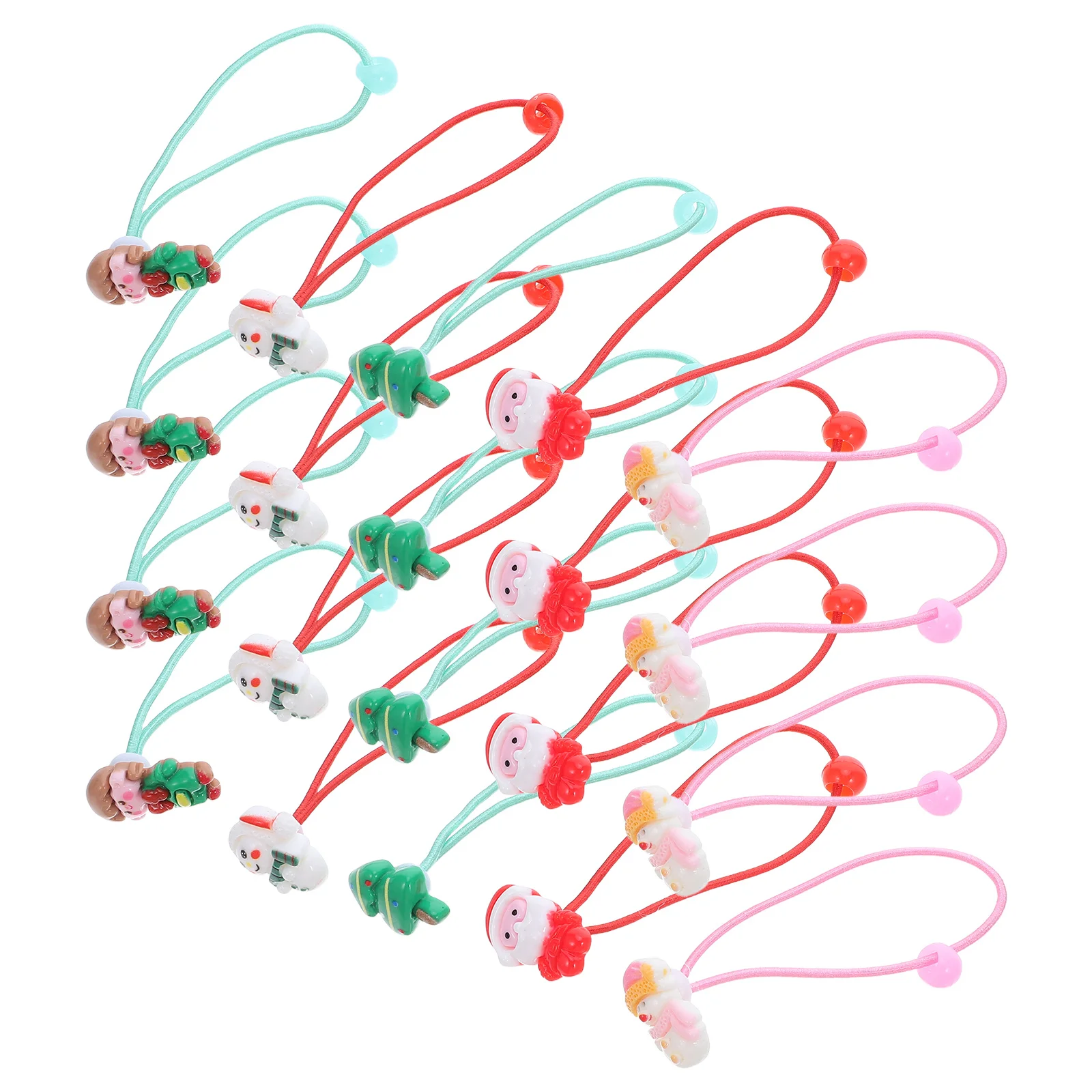 

30Pcs Hair Ties Christmas Elastic Hair Bands Holiday Ponytail Holders No Damage Cute Xmas Accessories for