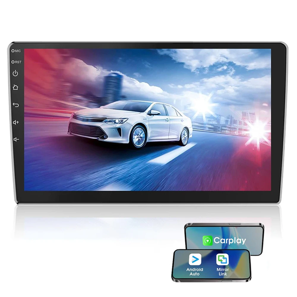 Double Din 10.1‑Inch Linux Car Radio IPS Touch Screen Wireless Carplay Android Auto Bluetooth FM AM Steering Wheel Control