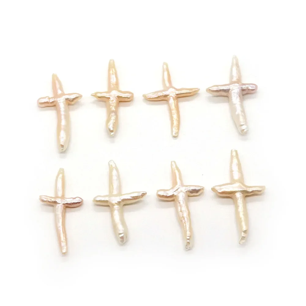 1pc Natural Cross Pearl Beads Exquisite Bohemian Style DIY Necklace Earrings Pendant Jewelry Making Handmade Accessories Gift