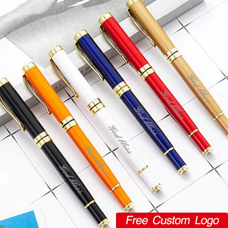 

Luxury Metal Neutral Pen for Men Business Signature Pen Name Custom Engraved Steel Gel Pen Gift 0.5MM Office Writing Supplies