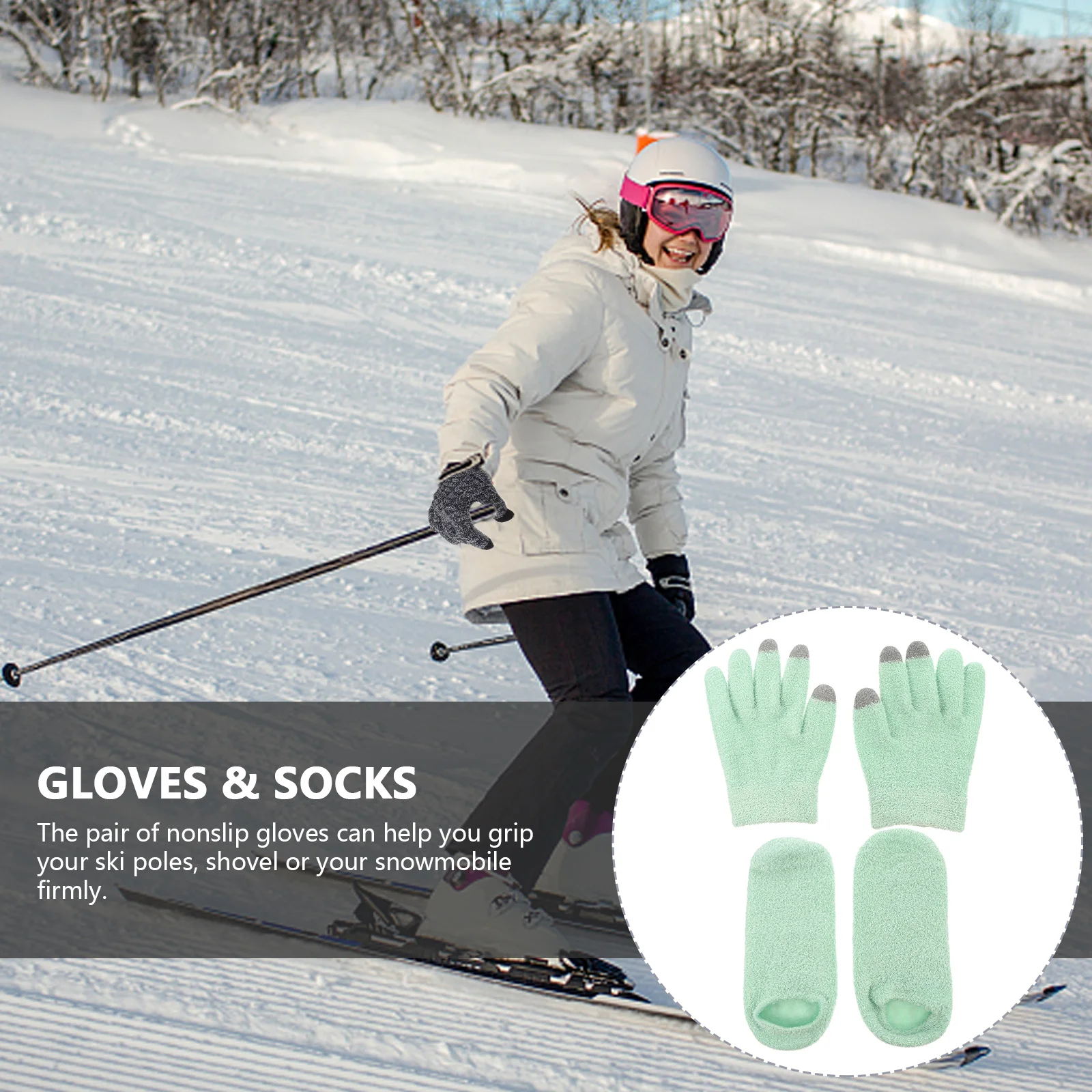 

1 set Touch Screen Gloves Winter Thickened Moisturizing Gel Socks For Hands Feet Skin Care Spa Warm Outdoor Riding Gloves