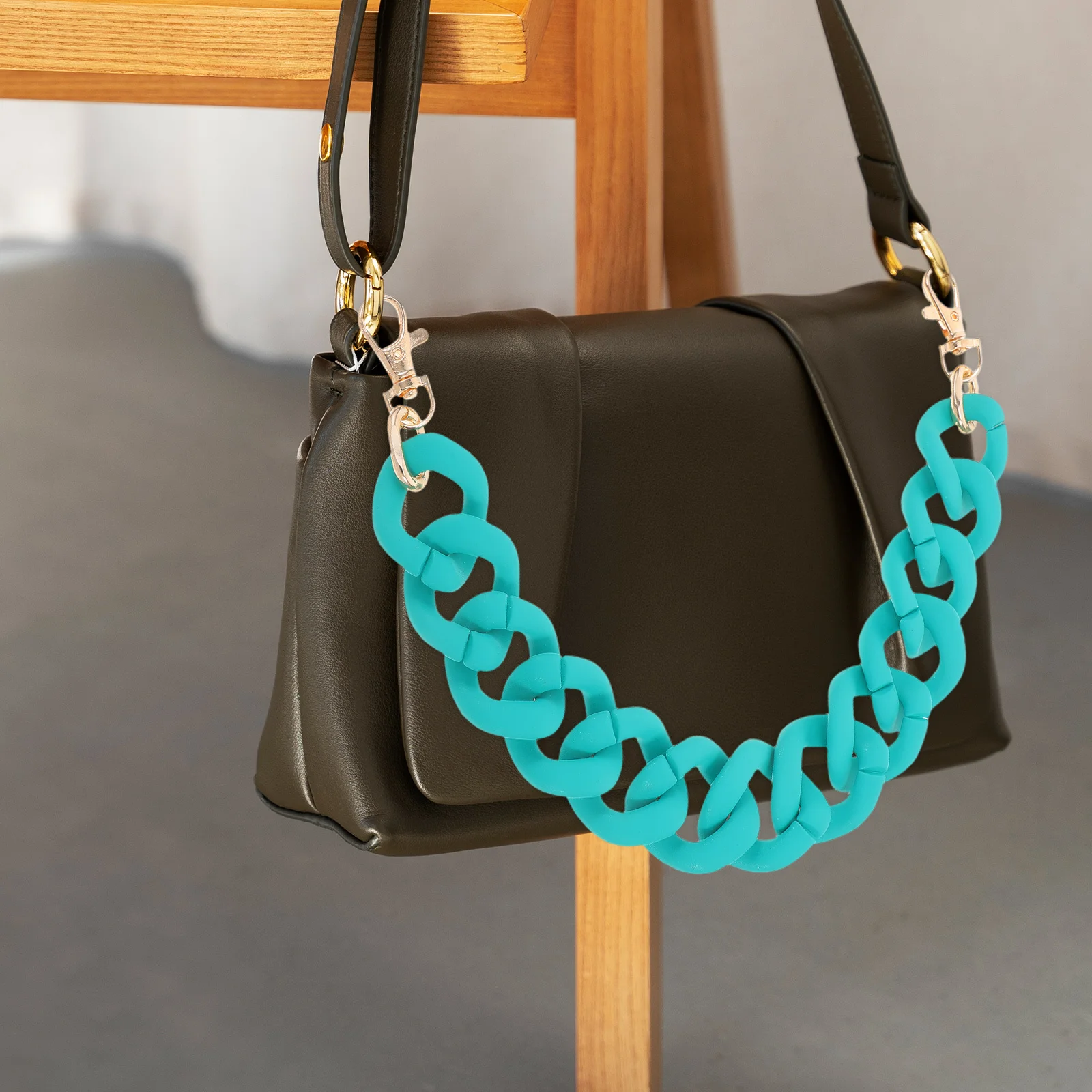 

Плоская акриловая сумка-цепочка, сменный ремешок, синий модный кошелек, клатчи, ручки для рукоделия, аксессуары, прочный