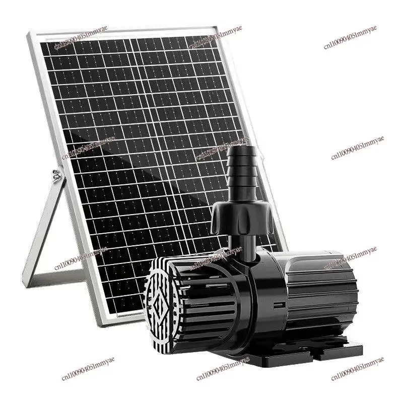 

Solar submersible pump for outdoor fish pond BLDC large flow circulation filter battery operation high lift boulder