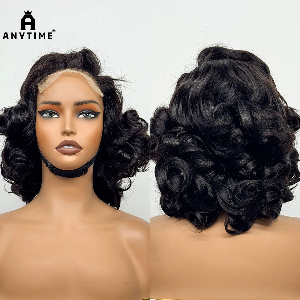 

280% Density 5x5 Transparent Lace Closure Wigs Loose Bouncy Human Hair Wigs Real Human Hair Wave Curly Wigs for Black Women