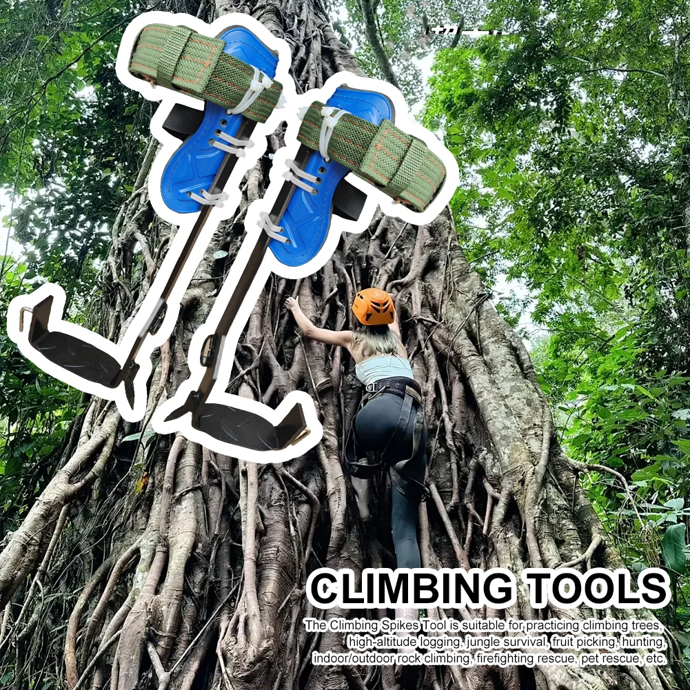 Kit de picos para trepar árboles, capacidad de carga de 350 libras, juego de escalada de árboles, altura ajustable, equipo de escalada de árboles para supervivencia en la jungla