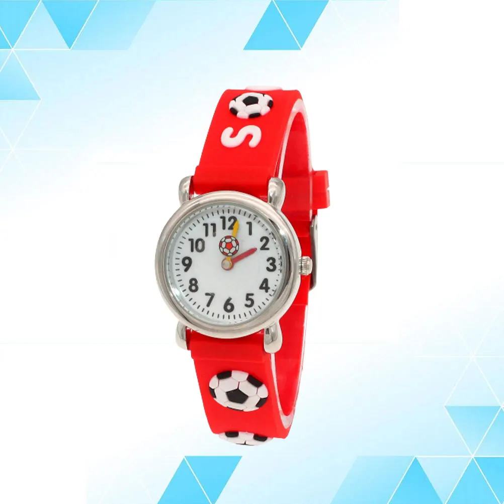 ساعة كارتون لكرة القدم من السيليكون بحركة كوارتز رياضية، تصميم ممتع لطيف لفكرة الهدايا