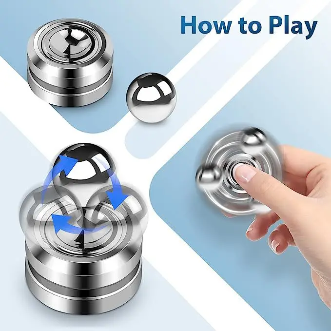 Metalen Orbiter Fidget Spinner Speelgoed Volwassen Desktop Stress Hypnose Roterende Gyro Vingertop Speelgoed Kinetische Ronde Spinner Kids Gift