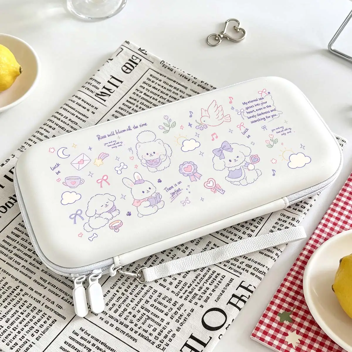 Portable Carrying Case With Mesh Pockets Portable Travel Gaming Accessories Storage Bag for Nintendo Switch Lite/OLED