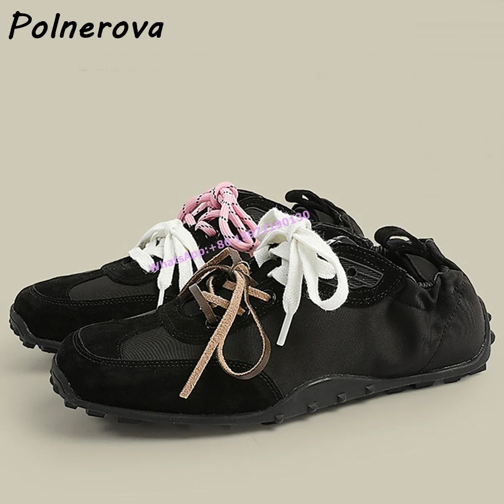 

Soft Soled Couple Pumps Genuine Leather Round Toe Cross Tied Flat with Shoes Retro New Fashion Fall Leisure Sneakers 2024