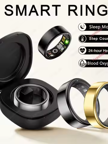 2025 New Smart Ring Men Women, Heart Rate and Blood Oxygen Monitor Smartring IP68 & 5ATM Waterproof, Multi-sport Mode Rings Man
