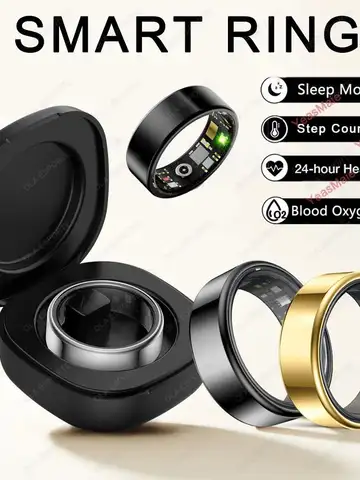 2025 New Smart Ring Men Women, Heart Rate and Blood Oxygen Monitor Smartring IP68 & 5ATM Waterproof, Multi-sport Mode Rings Man