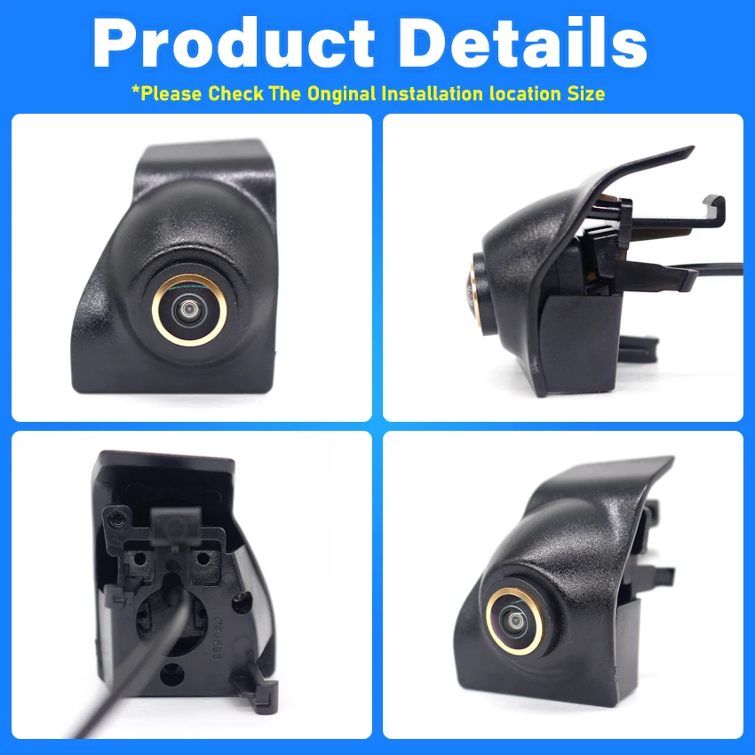 AHD HD Waterproof 1080P Car Front View Camera For BMW X1 X2 X3 X4 X5 3 5 7 Series 740Li 750Li XDrive M760Li Golden Fisheye Lens