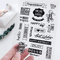 Silicone Seal Letter Border Corner Scrapbooking Card Journaling Stamps Album Paper Craft Rubber Roller Transparent Silicon Stamp
