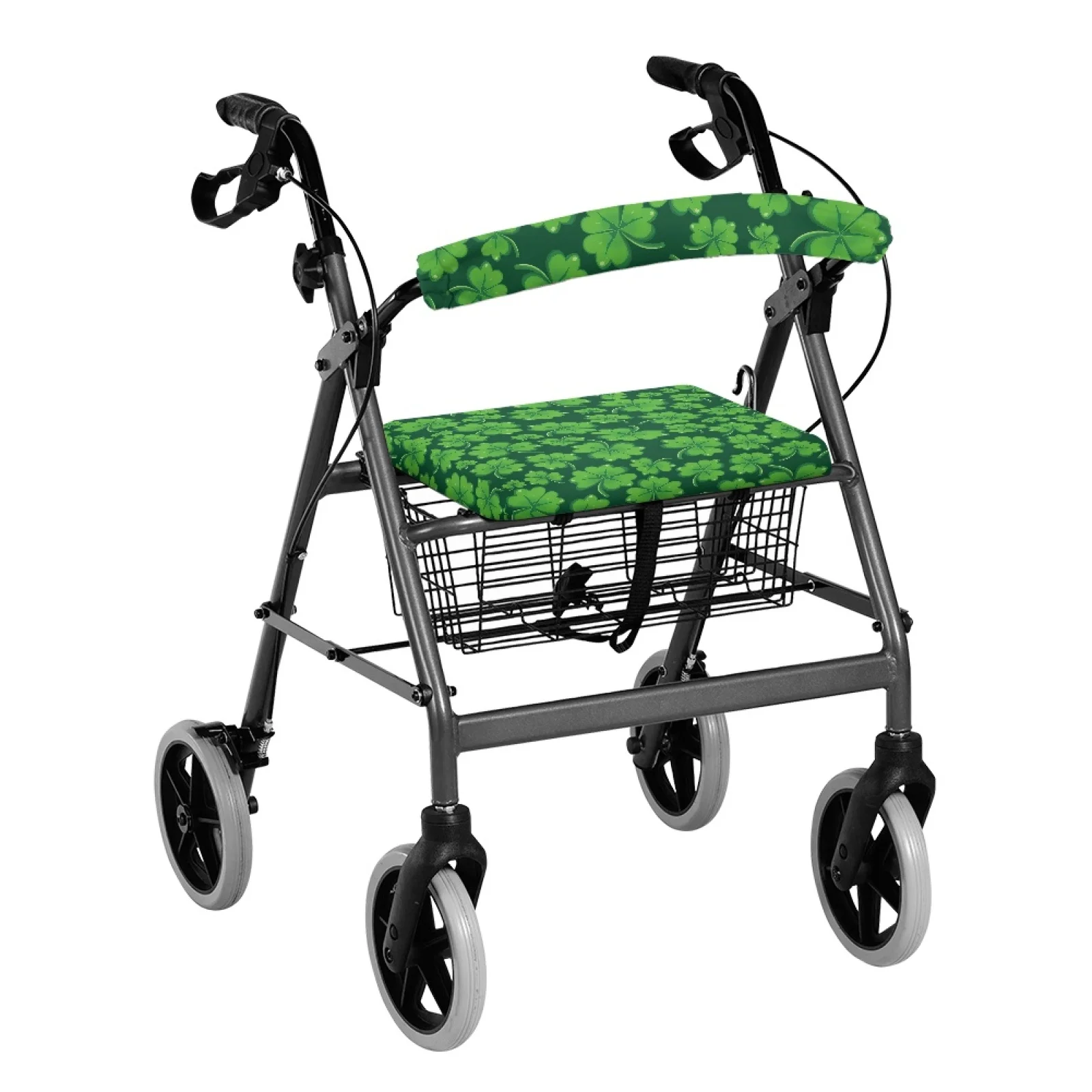 Coloranimal St. Patrick's Day 2 Pcs Rollator Seat Cover Polyester Walker Protection Decor Covers for Women Friends