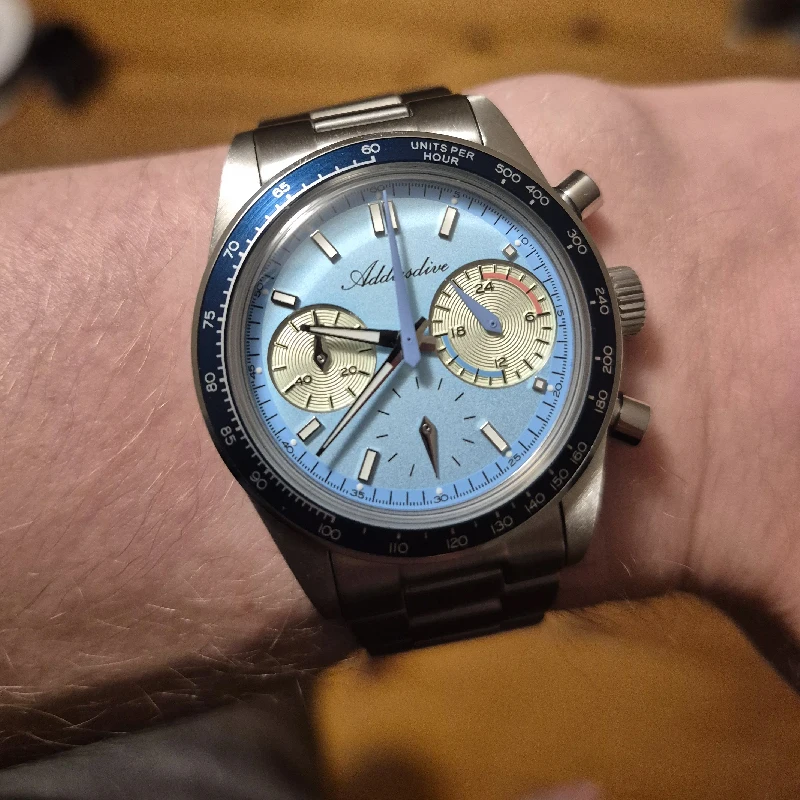 

ADDIESDVIE Diving Men's Watch Panda Chronograph VK63 Movement Wristwatch Waterproof BGW9 luminous Man Quartz Watches New AD2539