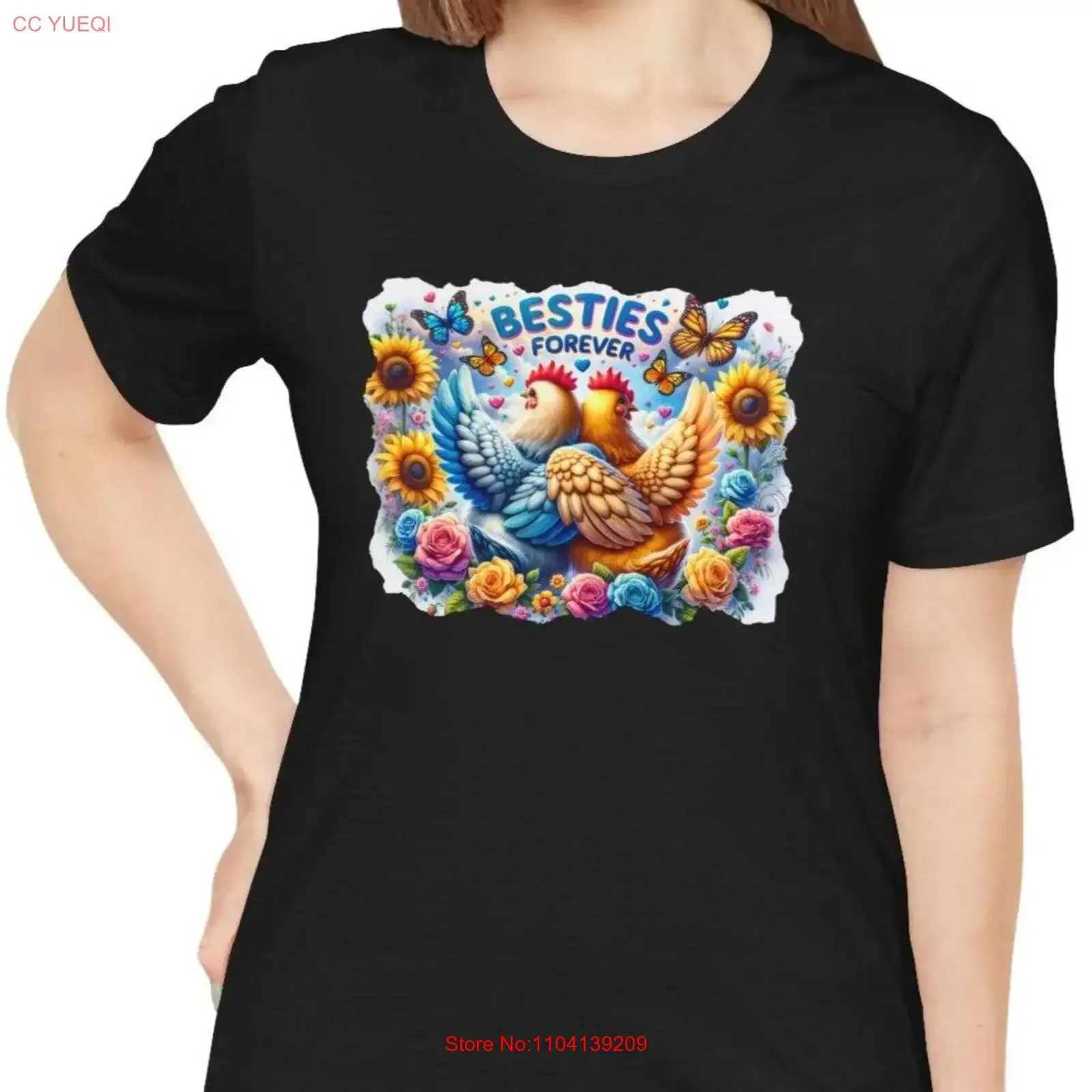 Besties Forever Chickens Best Friends Affirmation Quote Classic Jersey  T shirt XS 5XL vintage Washed Slightly streetwear