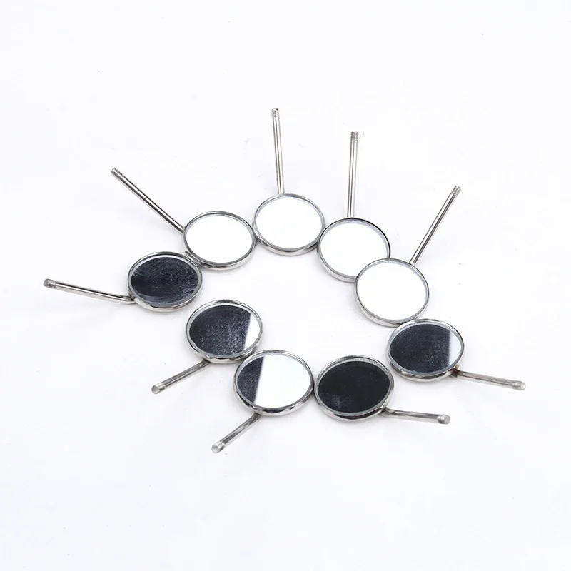 10pcs/set Stainless Steel Dental Material Inspection Mouth Mirror Dental Mouth Mirror Reflector Dentist Equipment Oral Care Tool