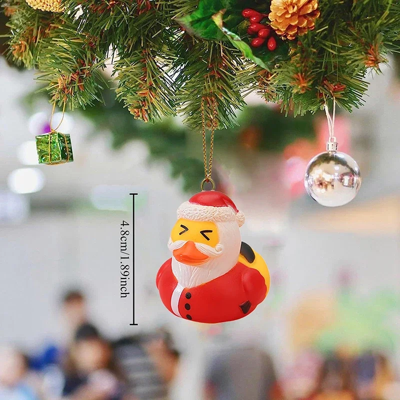 Christmas Duck Hanging Ornaments Cute Snowman/Santa/Reindeer Decorations for Tree Home Party Tabletop