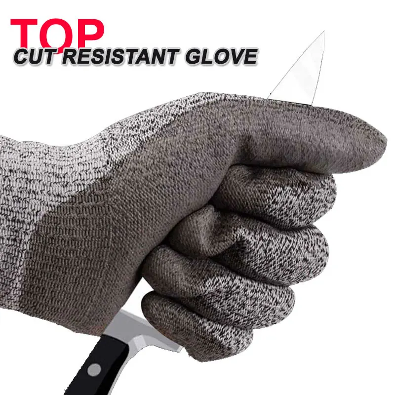 NMShield 1/2/5/10/12 Pairs ANSI A4 Anti Cut Resistant Work Glove HPPE PU High Flex Proof Glass Handling Butcher Safety Gloves