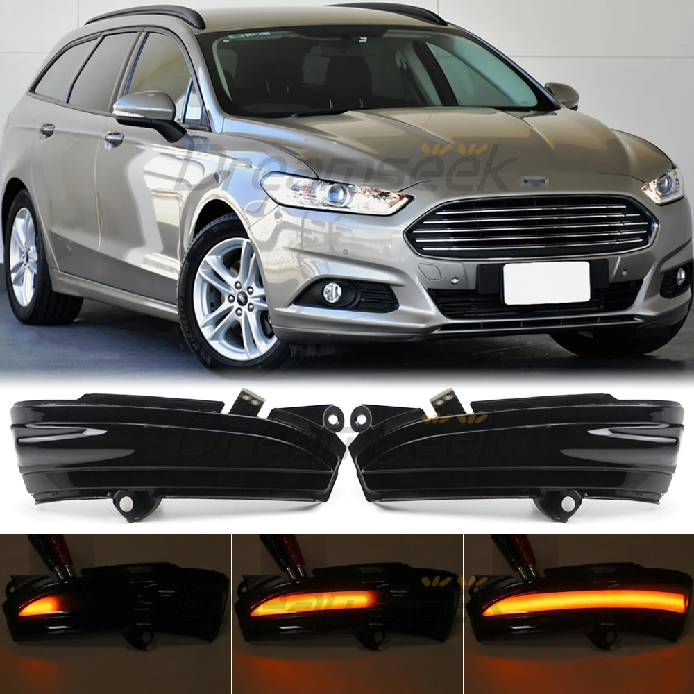 

LED Rearview Mirror Light for Ford Mondeo MK5 14-19 Fusion 13-20 Reflector Turn Lamp Smoke Dynamic Indicator Sequential Blinker