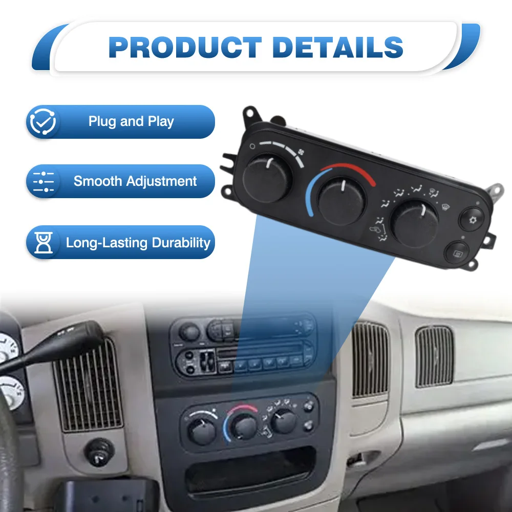 

HVAC Heater Climate Control Pannel Air Condition Module for Dodge Ram 1500 2002 2003 2004 2005 55055905AA 16+5 Pins