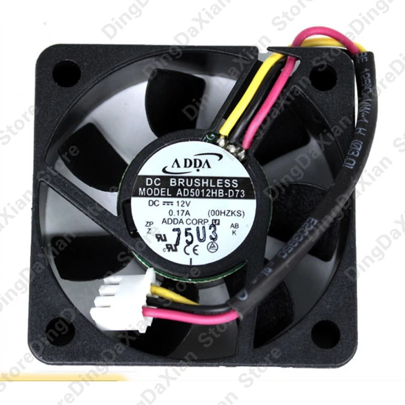 d 1PCS For ADDA AD5012HB-D73 | 50×50×15mm DC12V 0.17A 5CM 3-Pin Quiet Axial Fan
